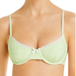Solid & Striped The Daphne Gingham Underwire Bikini Top green size small